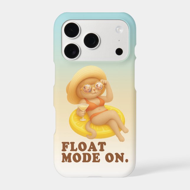 Float Mode On: Summer Cat Lemon Pool Party Art (Back)