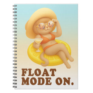 Float Mode On: Summer Cat Lemon Pool Party Art Notebook