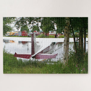 Float plane among the trees, Lake Hood, Alaska Jigsaw Puzzle