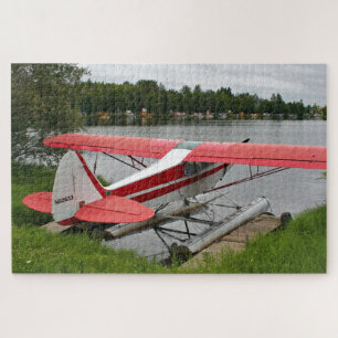Float plane docked, Lake Hood, Alaska Jigsaw Puzzle