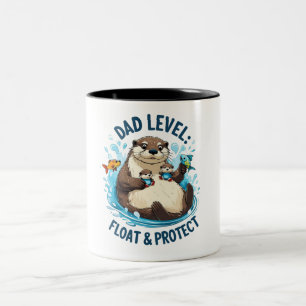 Float & Protect – Otter Dad Funny Two-Tone Coffee Mug