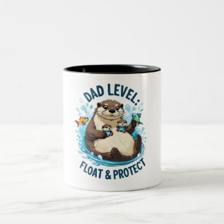  Float & Protect – Otter Dad Funny Two-Tone Coffee Mug