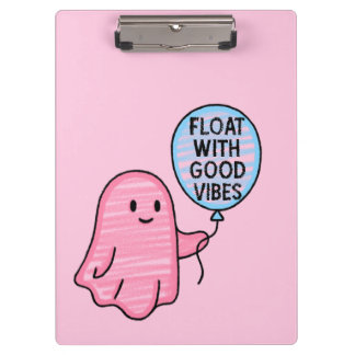 Float with good vibes cute boo design clipboard
