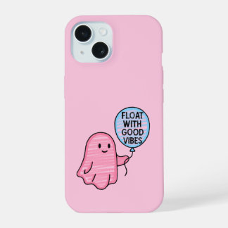 Float with good vibes cute boo design iPhone 15 case
