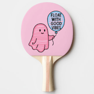 Float with good vibes cute boo design ping pong paddle