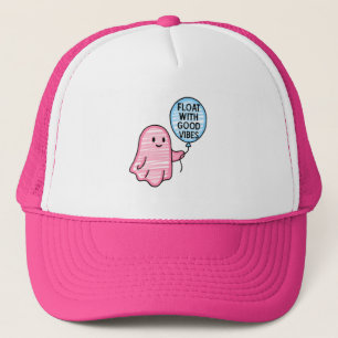 Float with good vibes cute boo design trucker hat