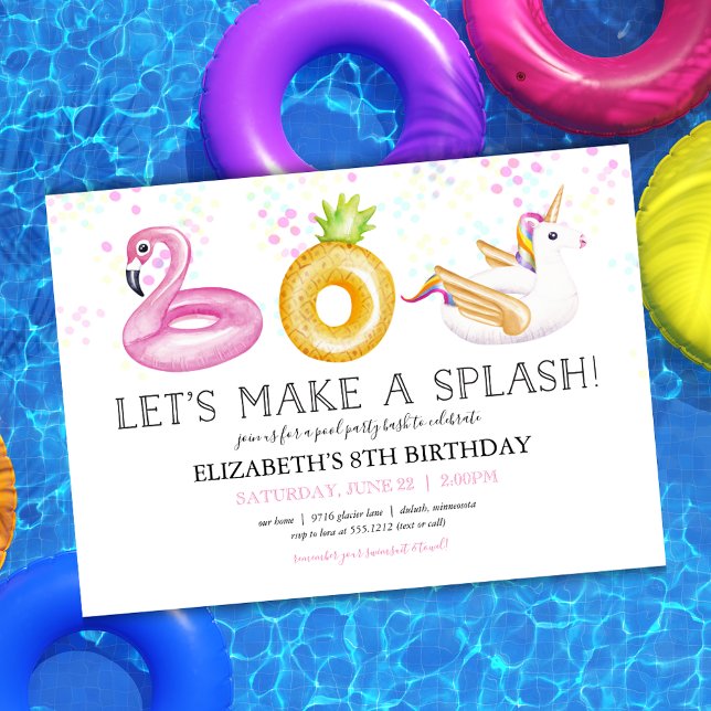 Floatie Pool Party Birthday Invitation (Creator Uploaded)