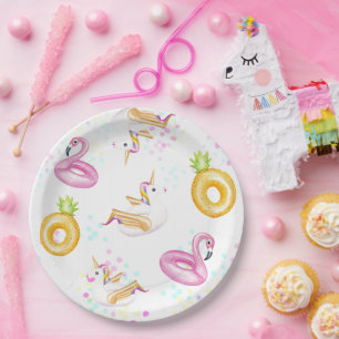Floatie Pool Party Birthday Party Paper Plates