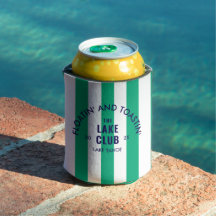 Floatin' And Toastin' The Lake Club Green Stripe