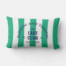 Floatin' And Toastin' The Lake Club Green Stripe