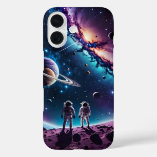 Floating Astronaut Galaxy Space Explorer Design iPhone 16 Case
