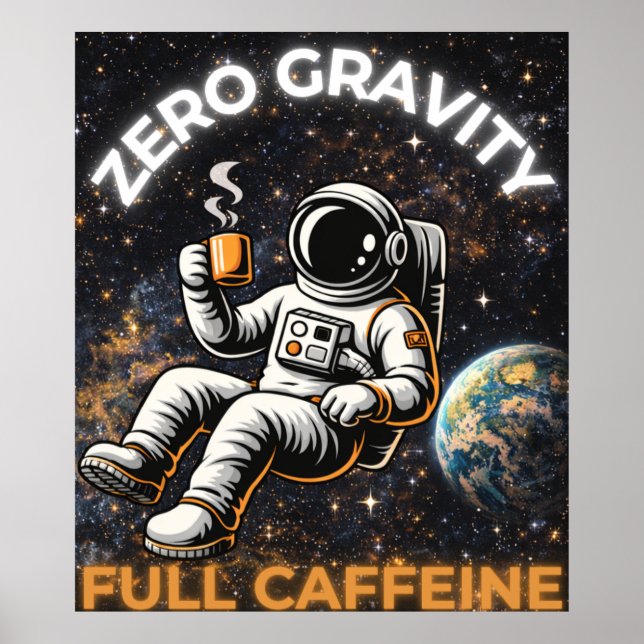 Floating Astronaut Space Art Poster (Front)