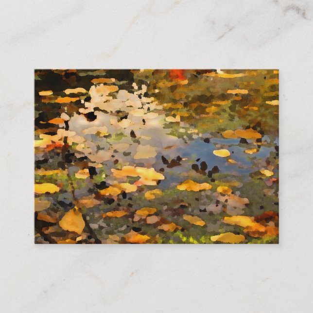 Floating Autumn Leaves Abstract ATC Business Card (Front)