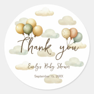 Floating Balloons Adventures Thank you Classic Round Sticker