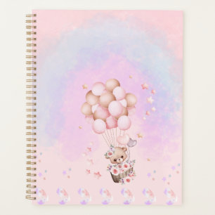 Floating Bear with Balloons – Soft Pastel Dreamsca Planner