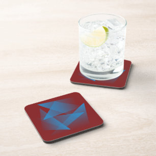 Floating blue fragments coaster