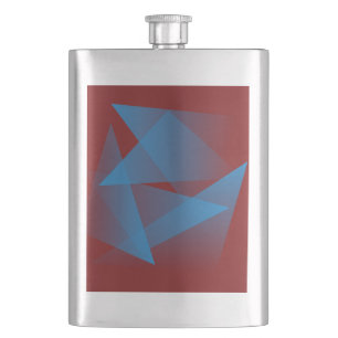 Floating blue fragments hip flask