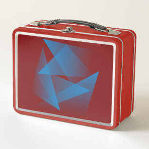 Floating blue fragments metal lunch box