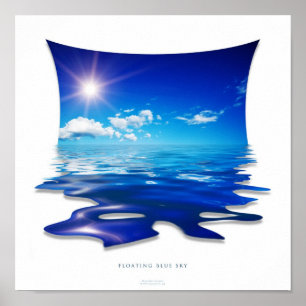 floating blue sky poster