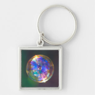 Floating Bubble Reflection Key Ring