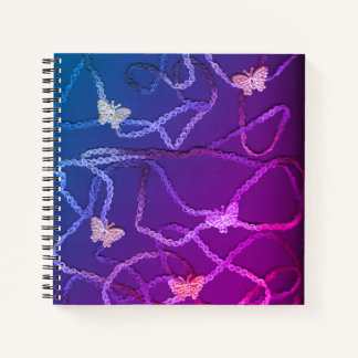 Floating Butterflies Spiral Notebook (Purple)