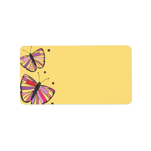 FLOATING BUTTERFLY Bat Mitzvah Sticker Address (Front)