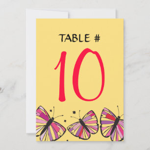 FLOATING BUTTERFLY Bat Mitzvah Table Seating Card