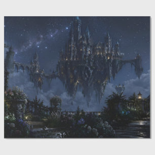 Floating Castle Starry Night Wrapping Paper