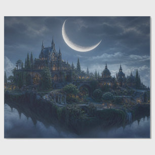 Floating Citadel Crescent Moon Wrapping Paper