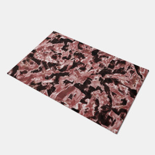Floating copper or rocky blades over darkest red doormat