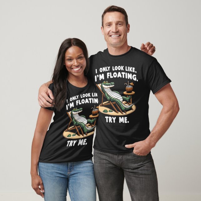 Floating Croc Funny Try Me T-Shirt (Unisex)