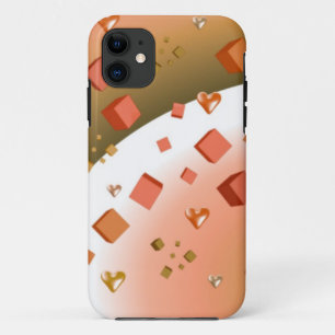 Floating Cubes and Hearts iPhone 11 Case
