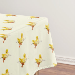 Floating Cute Yellow Duck Tablecloth