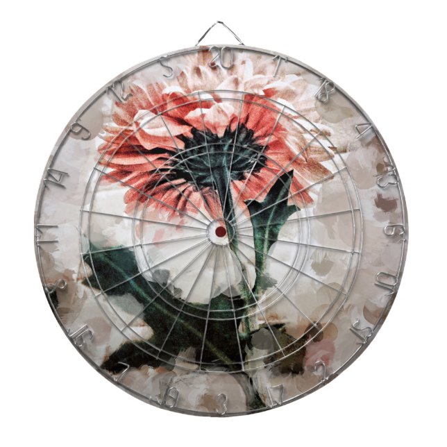 Floating Dahlia Dreamy Dart Board (Front)