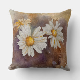 Floating Daisies Watercolour Cushion