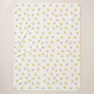 Floating Dandalions,Watercolour Sherpa Blanket