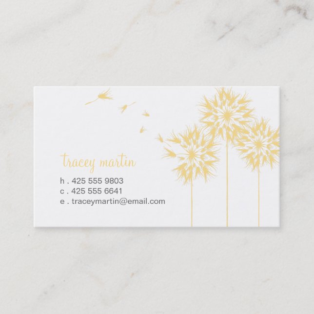 Floating Dandelion Calling Card (Front)