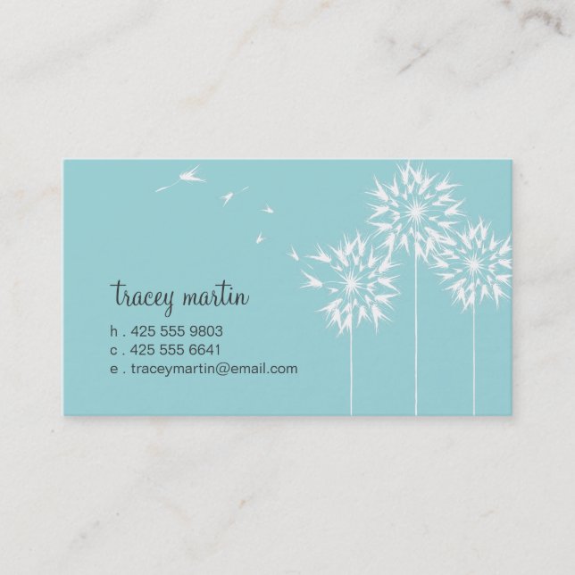 Floating Dandelion Calling Card (Front)
