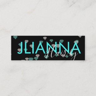 Floating Diamonds Makeup Salon Nails Eyelashes Mini Business Card