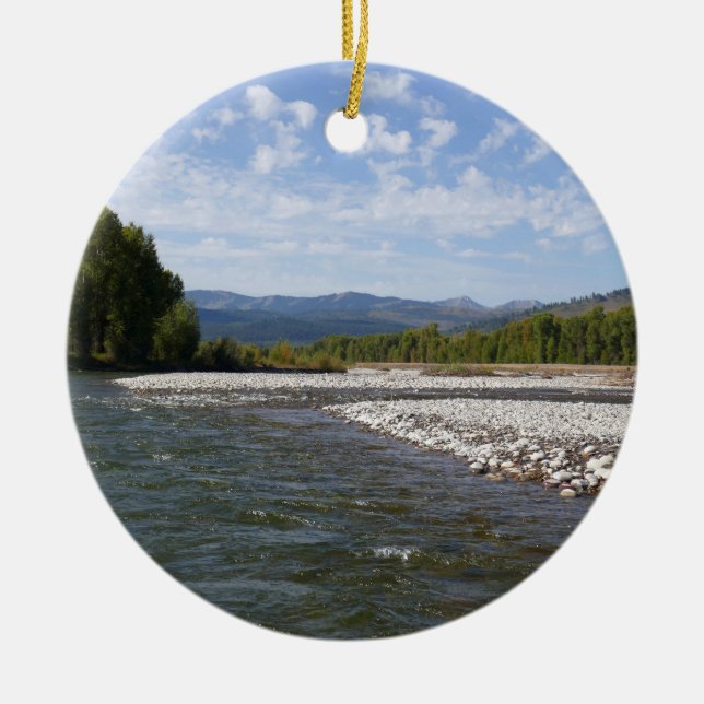 Floating Down the Snake River I Ceramic Ornament (Front)