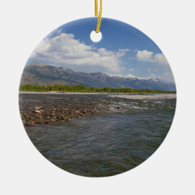 Floating Down the Snake River II Ceramic Ornament (Front)