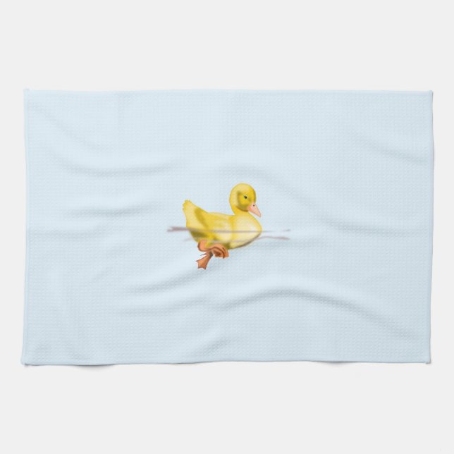 Floating Duck - Tea Towel (Horizontal)