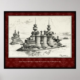 Floating Dungeons Poster - Albert Robida, 1893