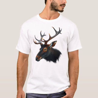 Floating Elk Face Art T-Shirt