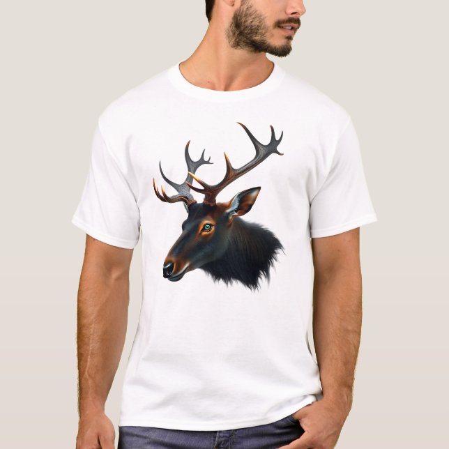 Floating Elk Face Art T-Shirt (Front)