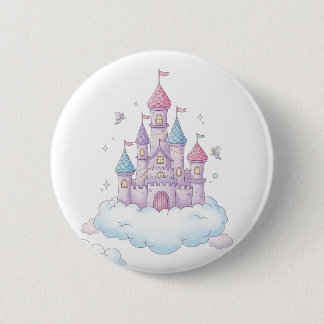 Floating Fairy Castle – Whimsical Kids’ Fantasy 6 Cm Round Badge