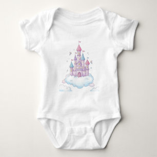 Floating Fairy Castle – Whimsical Kids’ Fantasy Baby Bodysuit