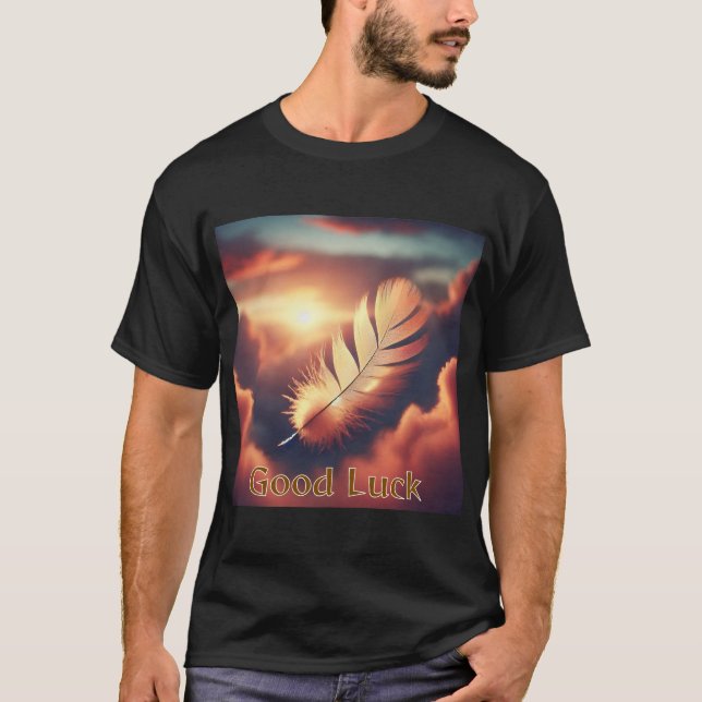 Floating Feather Good Luck Charm  T-Shirt (Front)