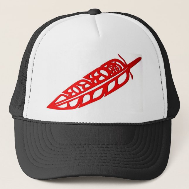 Floating Feather Trucker Hat (Front)