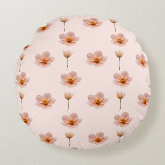 Floating Floral Melody Round Cushion